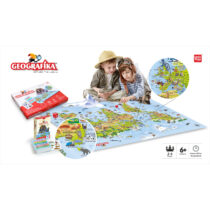 UnikPlay Educational Game : Geografika World Map Board Game Geography Illustrated Map with Cards Gifts & Learning tools for Boys and Girls 6 - 99 years Game