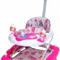 Fun Ride Musical Activity Walker With Parent Rod (Pink, White)