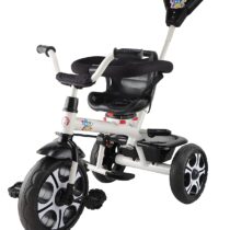 Toyzoy Comfy Grand Kids|Baby Trike|Tricycle with Safety Harness for Kids|Boys|Girls Age Group 2 to 5 Years, TZ-539 (White & Black)