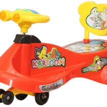 Goyal's Kartoon Magic Car Ride-On Rider with Back Rest Music Lights 2-6 Years Red