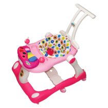 Musical Baby Walker Cum Runner with Parental Control for Kids - 3-in-1 Activity Walkers with Light and Musical Tray for Baby Boys and Girls - Age 9 m+ (NOT-Adjustable) (Pink)