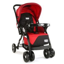 Luvlap Galaxy Stroller/Pram, Extra Large Seating Space, Easy Fold, for Newborn Baby/Kids, 0-3 Years (Red)