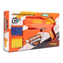 Ratna's Strike Fighter Manual Soft Suction Bullet Gun Toy with 10 Safe Soft Foam Bullets Fires up to 30 feet Long, Fun Target Shooting Battle Fight Game for Kids Multicolour