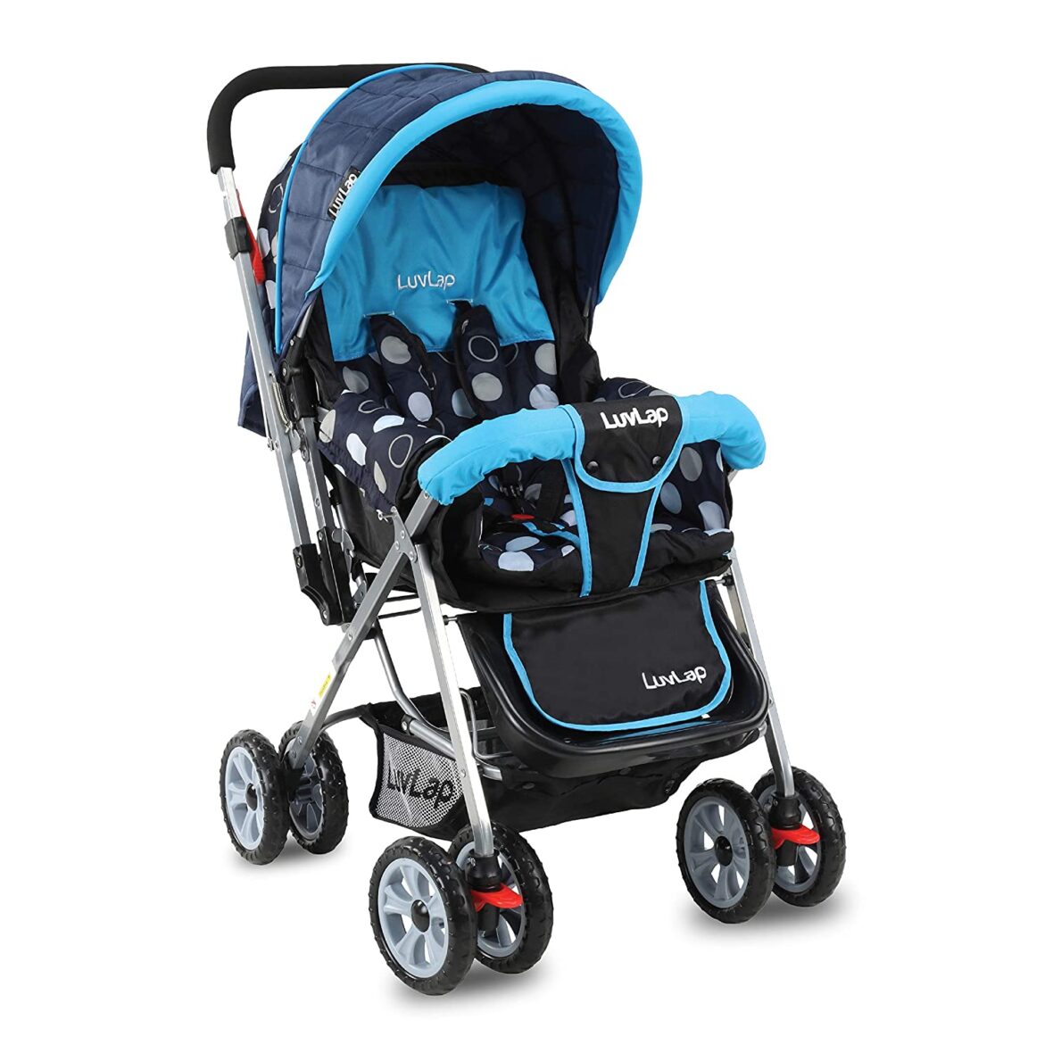 Luvlap Sunshine Stroller/Pram, Easy Fold, for Newborn Baby/Kids, 0-3 Years (Sky Blue) 18155