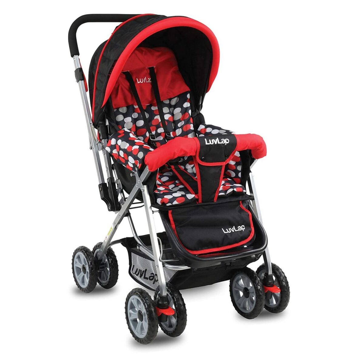 LuvLap Sunshine Baby Stroller, Red & Black 18182