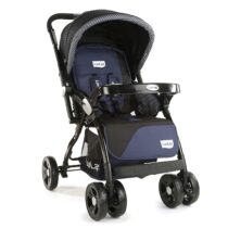 Luvlap Galaxy Stroller / Pram, Extra Large Seating Space, Easy Fold, for Newborn Baby / Kids, 0-3 years (Navy/Black)