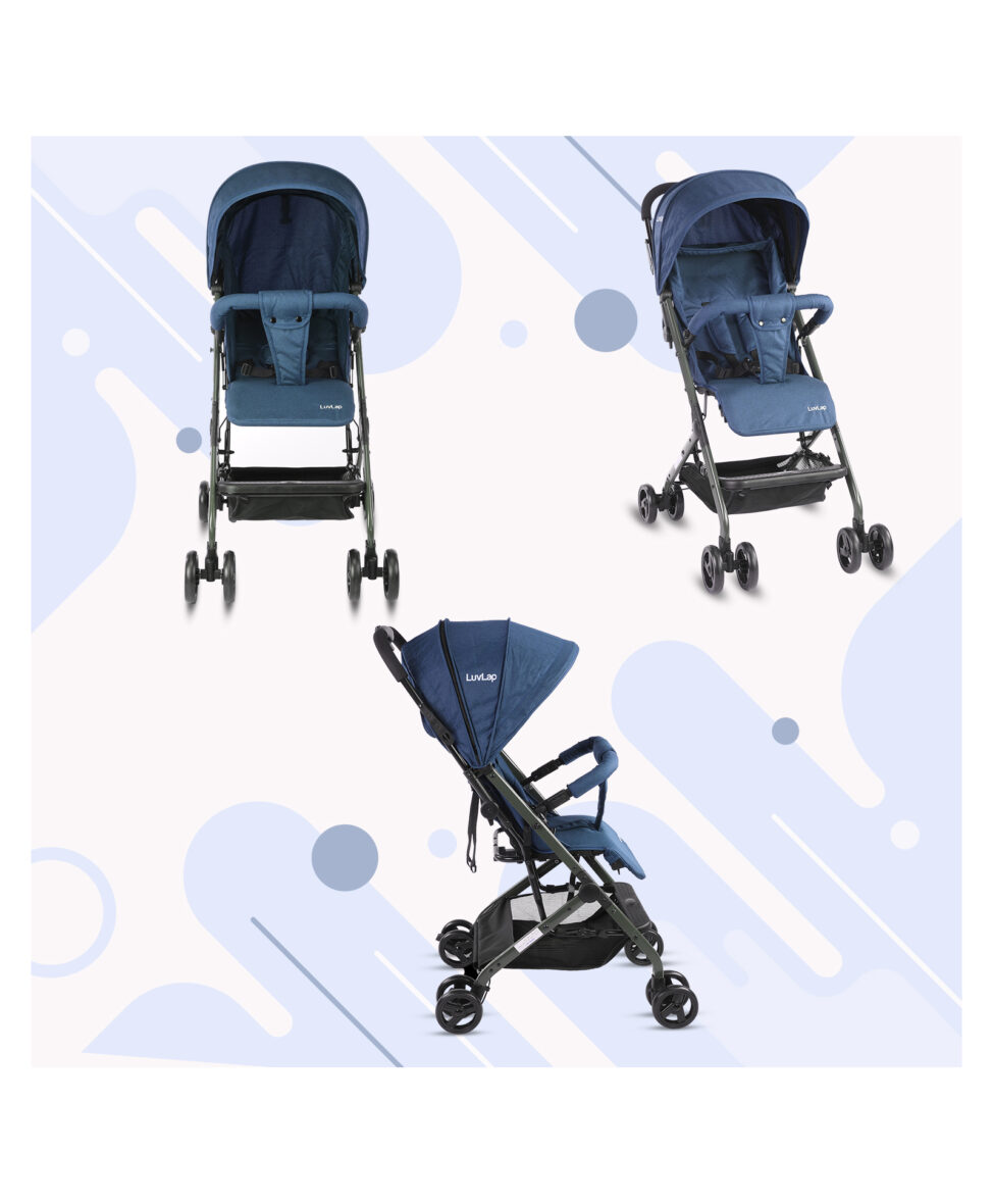 18752 LuvLap Urbane Baby Stroller with 5 Point Safety Harness – Blue