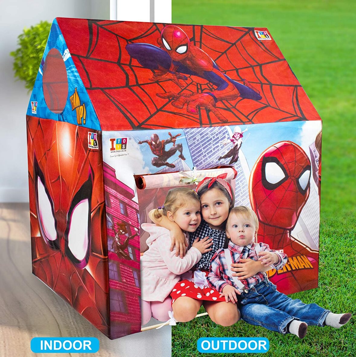 I Toys Jumbo Size Extremely Light Weight , Water Proof Kids Play Tent House for 10 Year Old Girls and Boys (Spiderman Tent)
