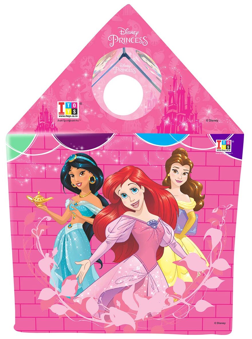 I Toys Disney Princess Play Tent House for Kids in Handle Box (Multicolour, Age 3 to 8 Years)