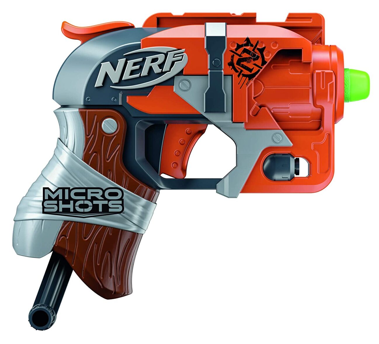 Nerf MicroShots Zombie Strike Hammershot, Includes blaster and 2 darts, For Kids Ages 8 years Old and Up