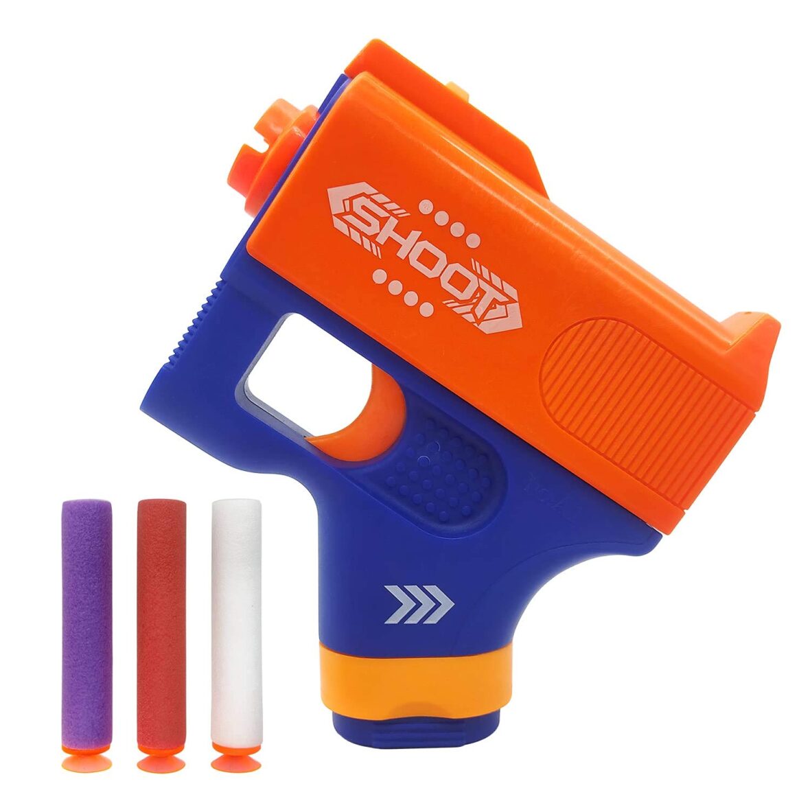 Twin Shot Manual Soft Bullet Gun with 6 Foam Bullets, Set of Two Compact & Light Toy Multicolor Guns for 8+ Kids, Durable and Safe Design, Easy to Operate for Shooting Imaginary Targets