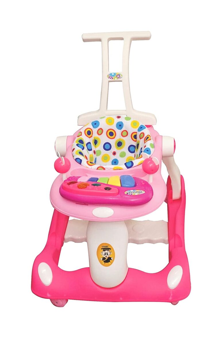 Musical Baby Walker Cum Runner with Parental Control for Kids – 3-in-1 Activity Walkers with Light and Musical Tray for Baby Boys and Girls – Age 9 m+ (NOT-Adjustable) (Pink)