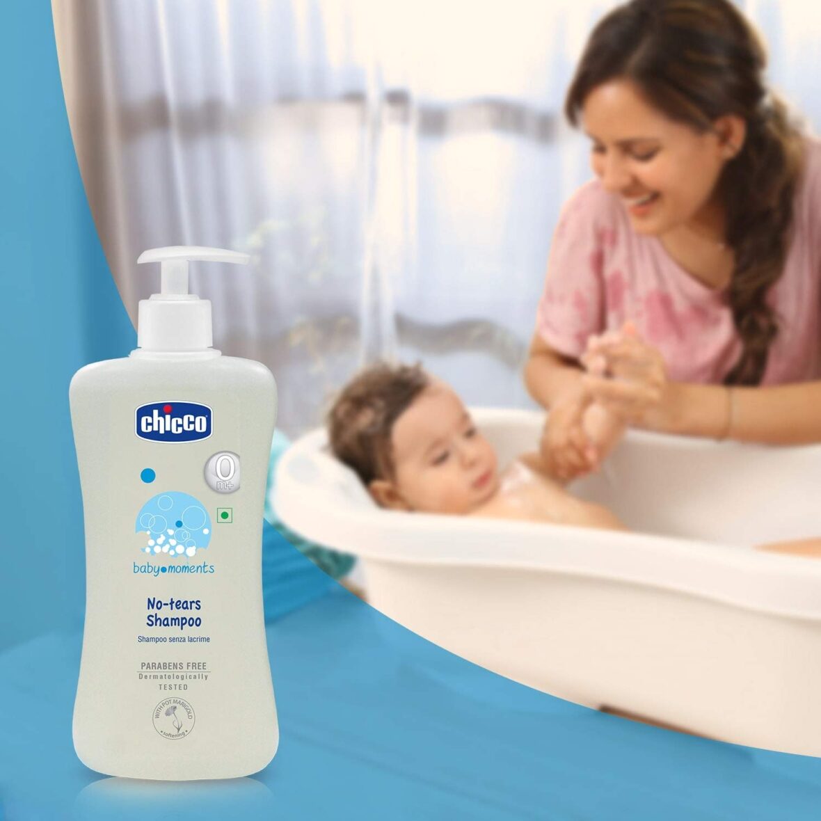 Chicco No-tears Shampoo for Soft and Tangle-free Baby Hair, Dermatologically tested, Paraben free (500 ml)