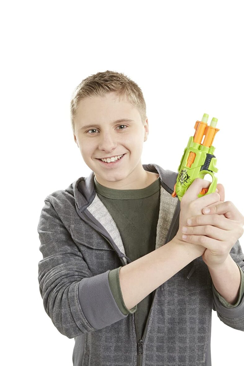 NERF Zombie Strike DoubleStrike (Multicolor) Includes 2 darts, For Kids Ages 8 and Up,Plastic
