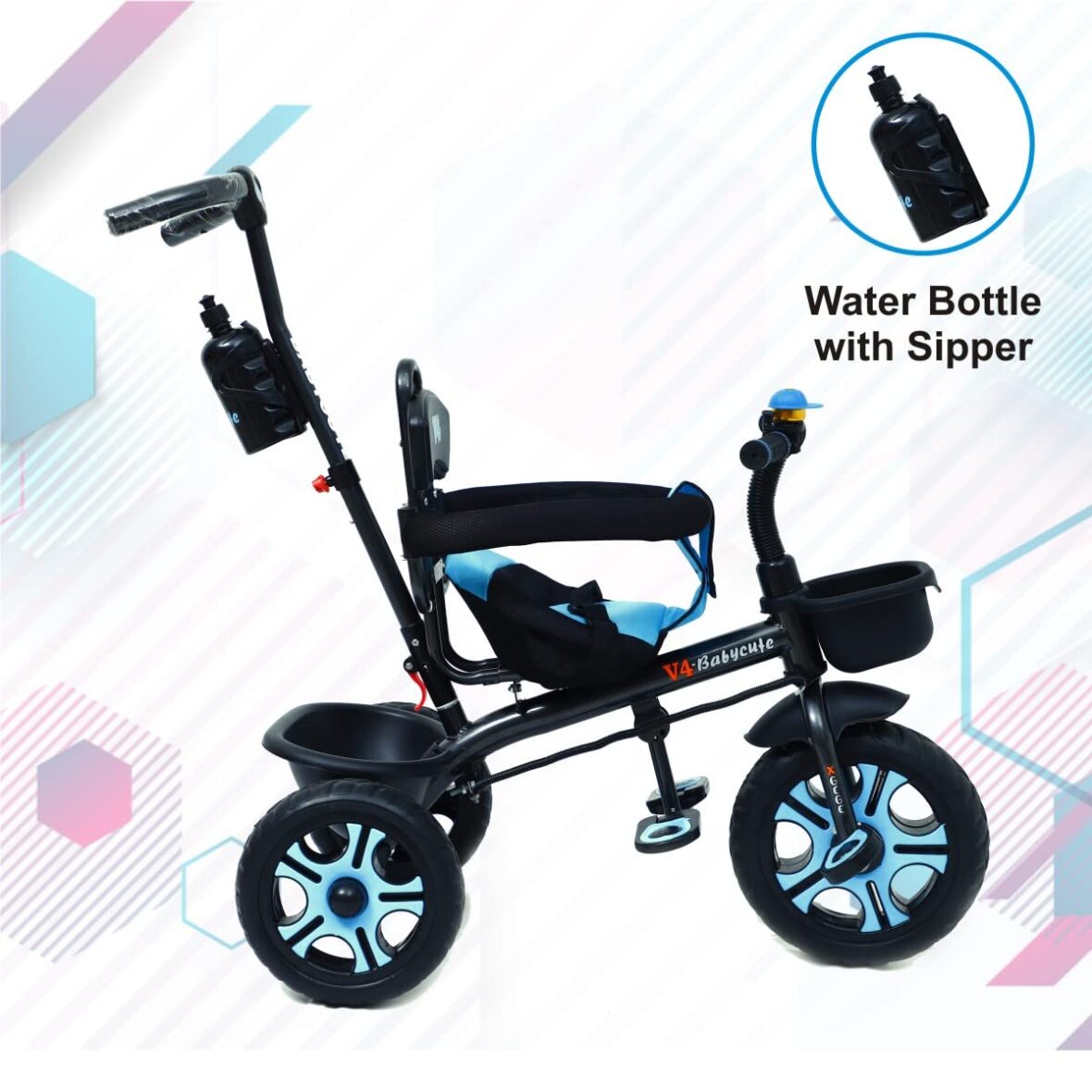 BabyCute V-4 Sports Plug and Play Tricycle for Kids with Parental Control, Baby Cute V4 Baby Cycle for 2-5 Years Old. (BLUE) (Copy)