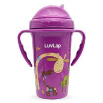 LuvLap Tiny Giffy Sipper/Sippy Cup 300ml, Anti-Spill Design with Soft Silicone Straw, 18m+