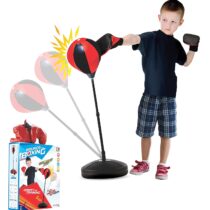 Itoys Bounce Back Boxing Set for Kids/Punching Ball with Adjustable Stand/Includes Padded Boxing Gloves (Multi Color)