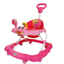 Joyride Musical Baby Walker with Adjustable Height,Music, Light and Push Handle Bar (Pink)