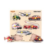Vehicles Puzzle With Pegs Multicolour - 8 Pieces