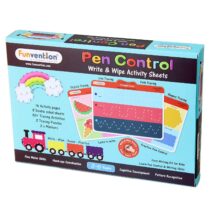 Funvention- Learn pen practice and writing skills for the little scientist in every child Educational pen control activity sheet write and wipe game (3-6 years)- Multicolor