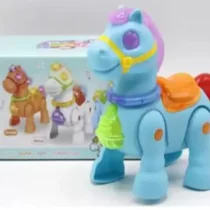 U Smile Bump-and-Go Function Musical Walking Cute Pony Horse Toy with Music and 4D Flashing Lights for Baby (Multicolor)