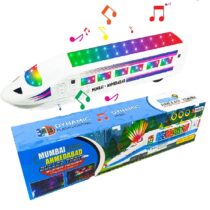 Toy Train for Kids with 3D Lights & Music Bullet Train Musical Toy Bump and Go Toy for Boys