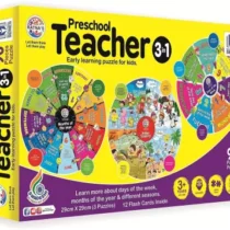 Ratna's Toy Mall Preschool Teacher 3 in 1 Game for Baby Kids Boys and Girls for General Knowledge (Multicolor)