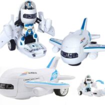 Deformation Aeroplane Airbus Toy - LED Airplane Converting to Robot Toy Transform for Plane