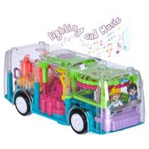 Concept Bus Toy with 3D Led Lights and Musical Effect, Transparent Toy Bus for Kids, Pack of 1