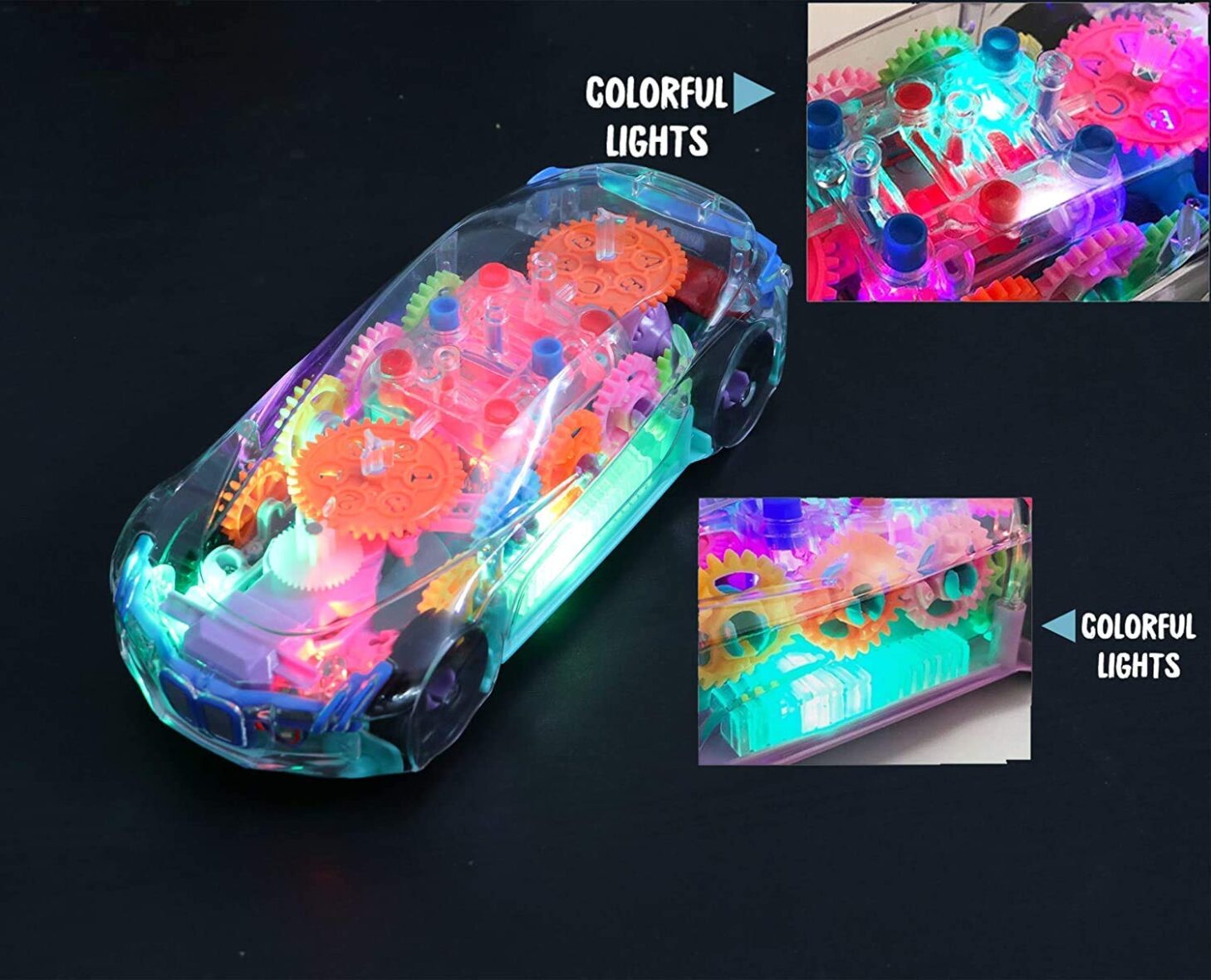 3 Concept Musical and 3D Lights Kids Transparent Car, Toy for 2-5 Year Kids Baby Toy (Battery Included)