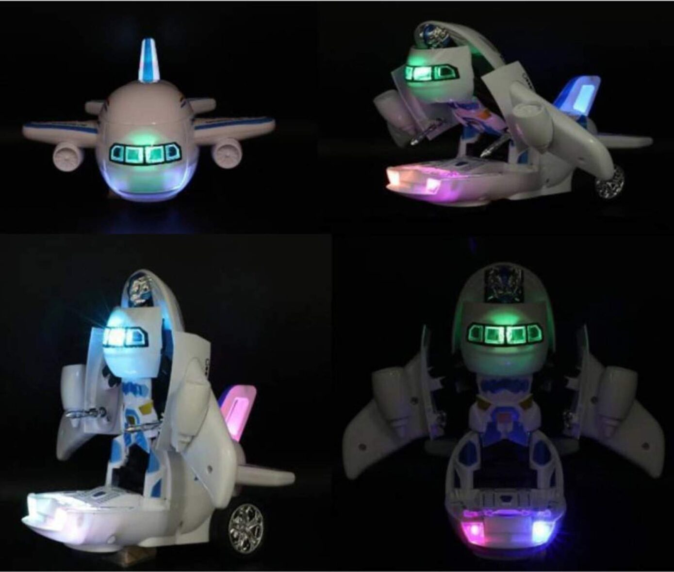 Deformation Aeroplane Airbus Toy – LED Airplane Converting to Robot Toy Transform for Plane
