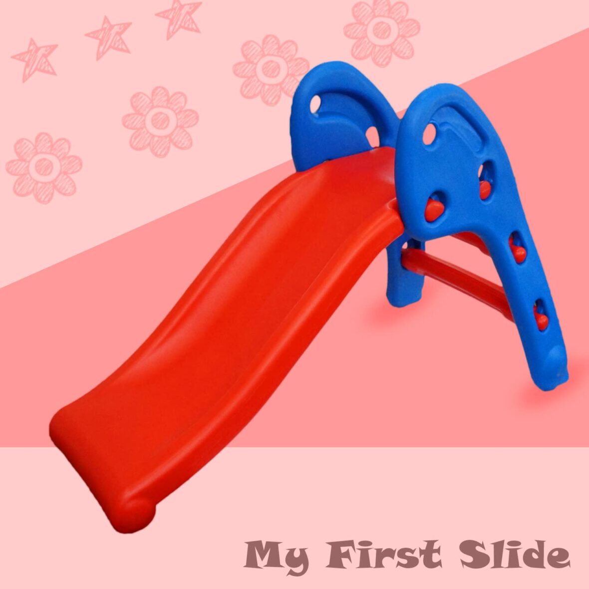 U Smile Slide for Kids – First Slide Foldable Beginners Slider – for Boys and Girls – Perfect Slides / Toys for Home, Indoor or Outdoor – 1 Year to 3 Years – L106 x B55 x H72.5 cm