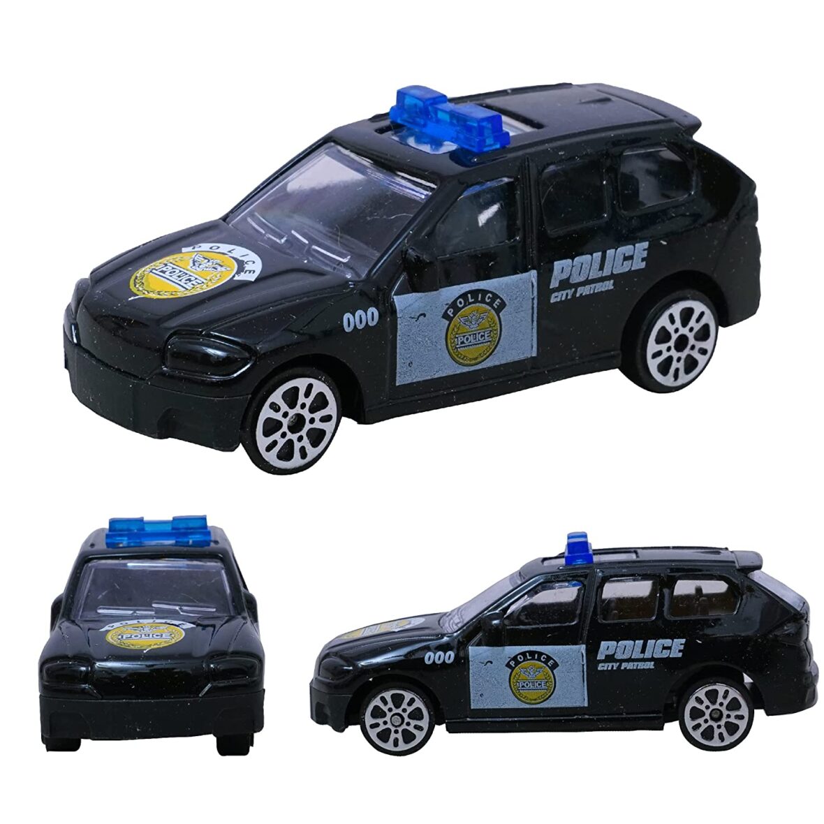 U Smile Metal Mini Cars for Kids Small Metal Powered Police Cars Set  Ambulance Set  Pack of 5 Mini Cars Random Design Multicolor