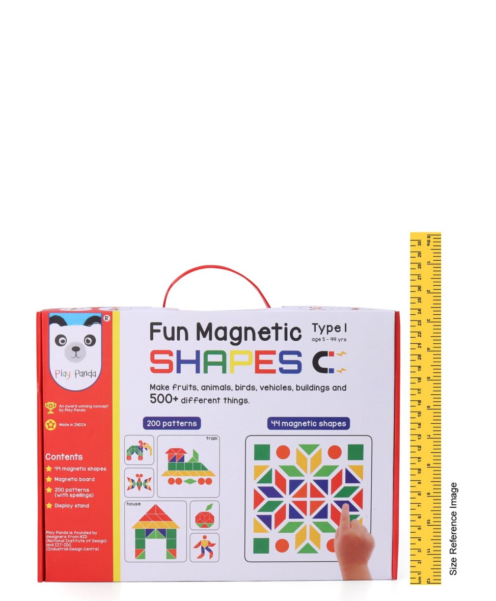 Play Panda Fun Magnetic Shapes (Junior) Type 1 – 44 Magnetic Shapes, 200 designs
