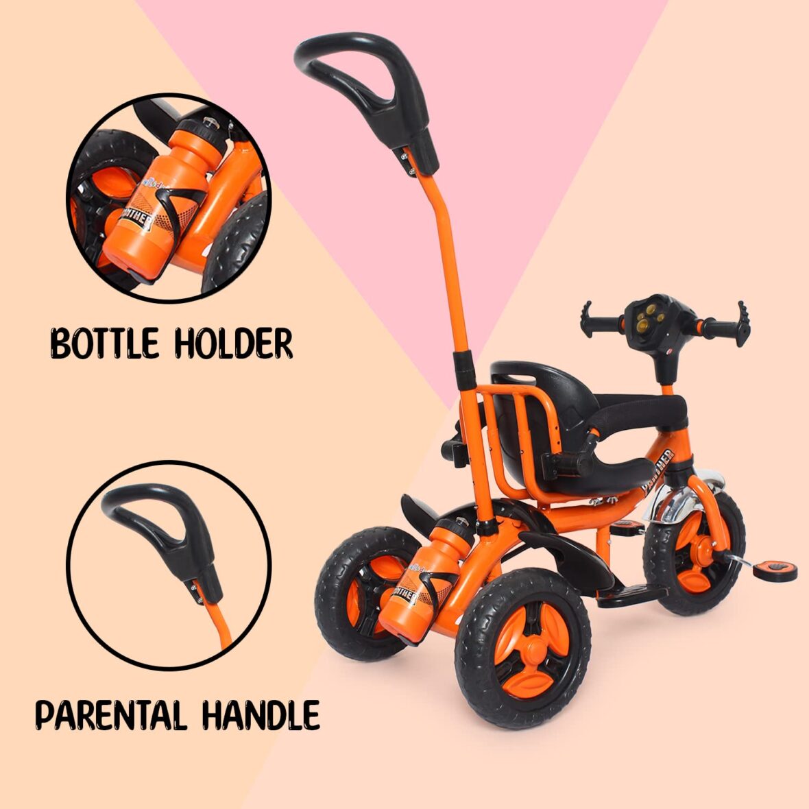 FunRide Kids Tricycle Rider Panther with Removable Parental Control Handle (21)