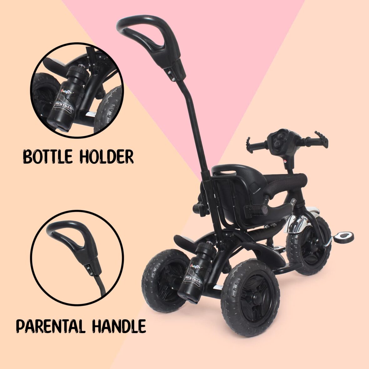 FunRide Kids Tricycle Rider Panther with Removable Parental Control Handle (3)
