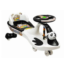 Goyal's Panda Magic Car with Back Rest, Music & Lights, Suitable for Age 2 - 8 Years (Black & White)