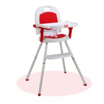 LuvLap Cosmos 3-in-1 Baby High Chair, Red