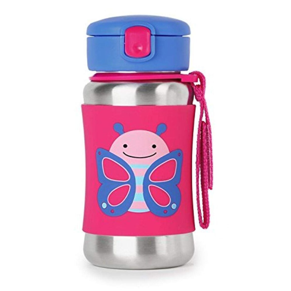 Skip Hop Zoo Stainless Steel Straw Bottle Butterfly Printed