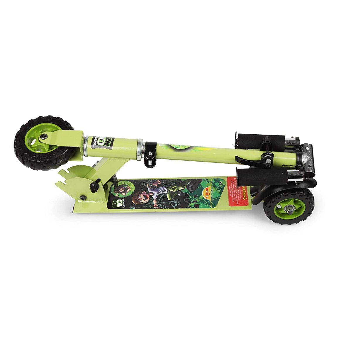 Toyzone Ben 10 Scooter Square-66019 | Kids Skate | Ben 10 Skating Ride on | 3 Wheel Kids Scooter | Smart Kick Scooter | Adjustable Height and Rear Brake | Foldable Scooter | for Kids Age 6+ Years