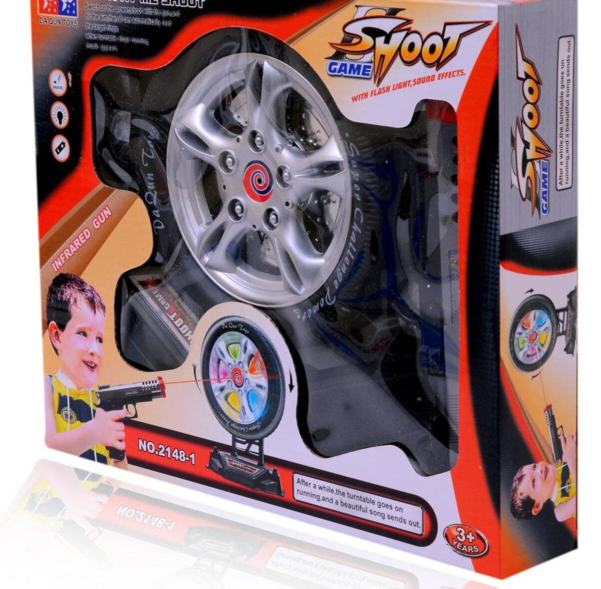 U Smile Turntable Shoot Game with Infrared Gun, Black for boys and girls