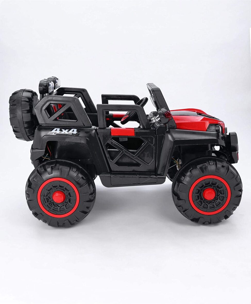U Smile 4×4 Electric Battery Operated Ride on Jeep for Kids with 6 Motors, Music, Spring Suspension and Swing, Red