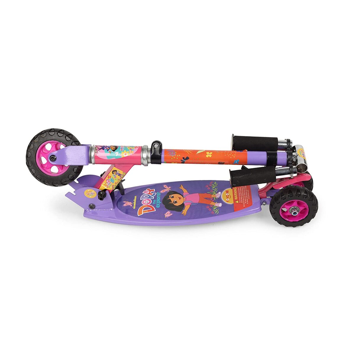 Toyzone Dora Scooter Oval-66156 | Kids Skate |3 Wheel Kids Scooter | Smart Kick Scooter | Adjustable Height and Rear Brake | Foldable Scooter | for Kids Age 6+ Years
