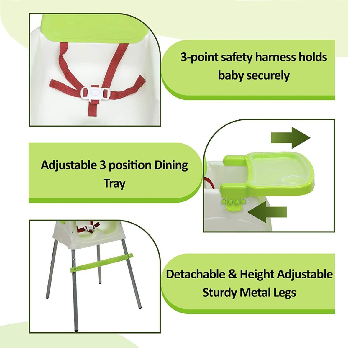 LuvLap Baby Booster High Chair, Green