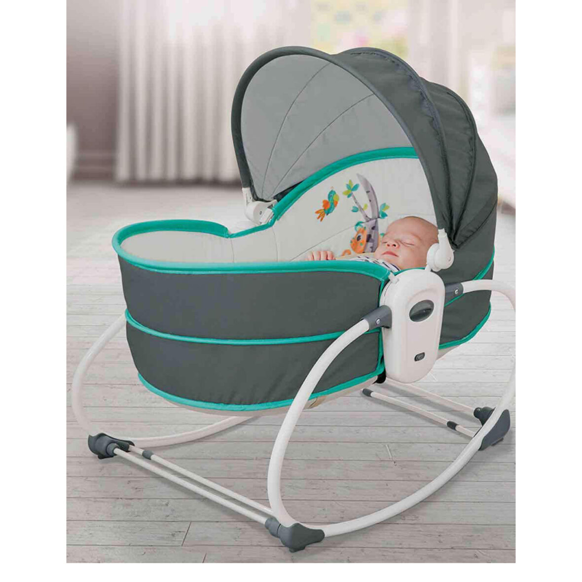Mastela 5 in 1 Baby Bassinet Rocker Rocking Napper, Bounce, Chair with Removable Baby Bassinet & Melody (Multi Color)