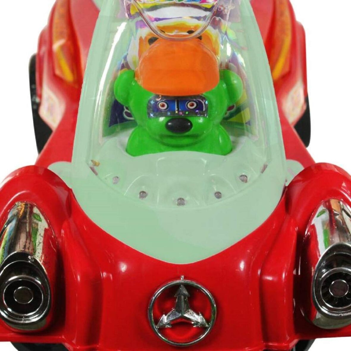 7 U Smile Plastic Space Swing Car for Kids (Red)
