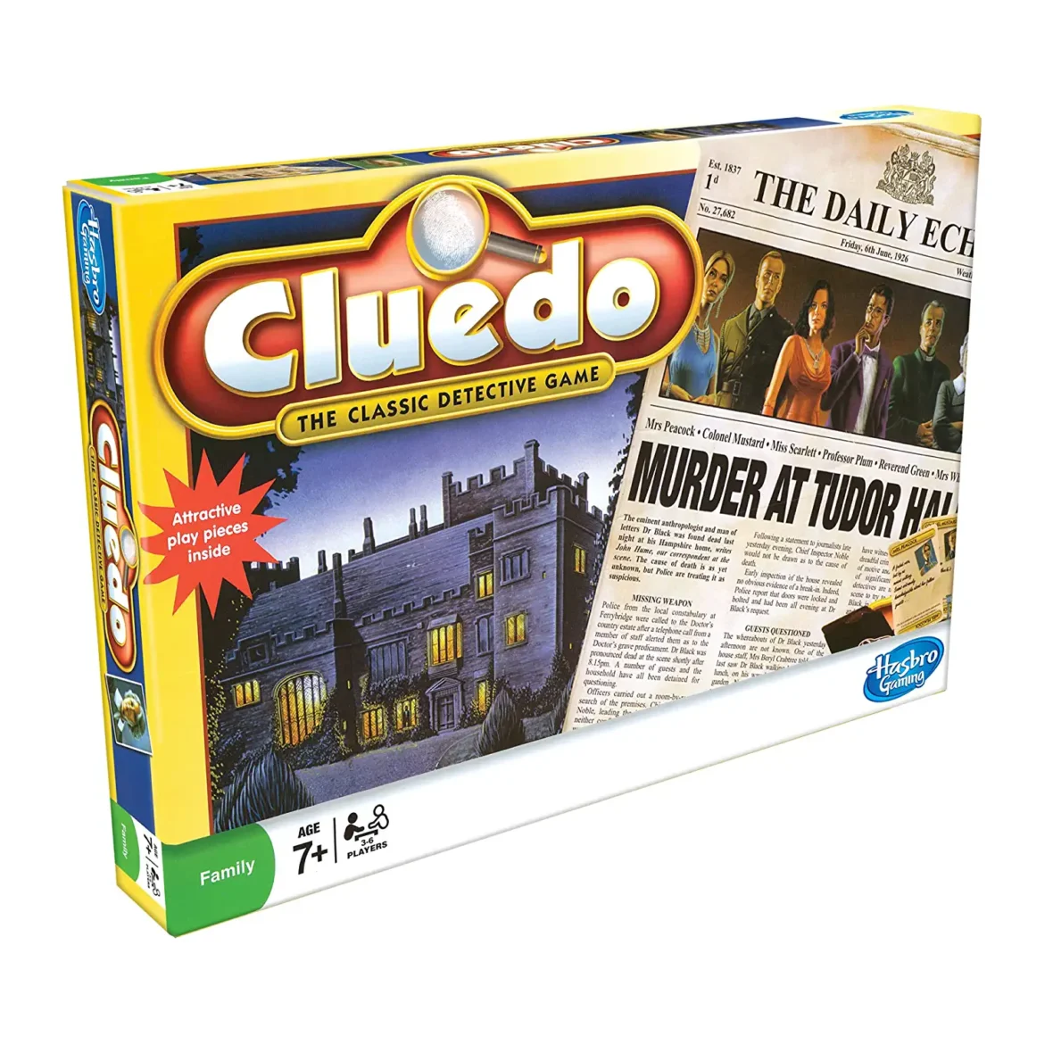 Cluedo the Classic Detective Board Game for Ages 7 and Up for 3-6 Players, Multi Color