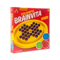Colourful Brainvita Senior Mind Challenging Board Game with 32 Marbles | Marble Solitaire | Suitable for Ages 5 Years and Above