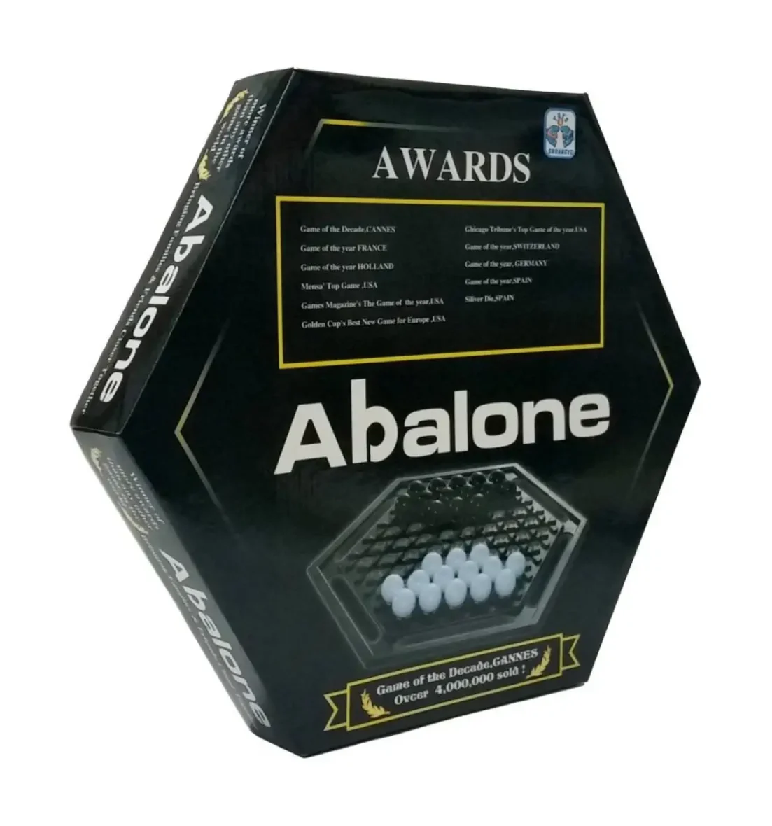 Abalone Mini Black and White Marbles Board Game for Family & Friends – 23 cm Hexagon Shape (Marble Game)