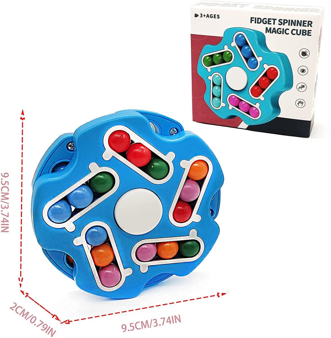 U Smile  Rotating Magic Bean Toys Decompression Rotating Small Beads Magic Cube Toys for Kids Puzzle Educational Toys for 8 Years Old